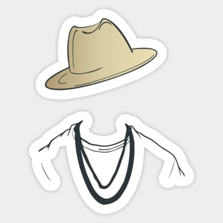 Invisible Man Face with Hat Sticker